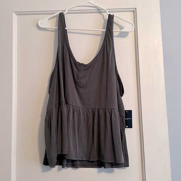 Lucky Brand Tops - NWT Lucky Brand Sandwash Rib Henley Tank 🩶